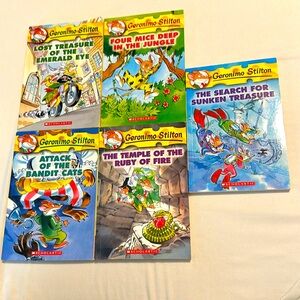 5 Geronimo Stilton Books chapter books for beginners # 1,5,8,14 & 25